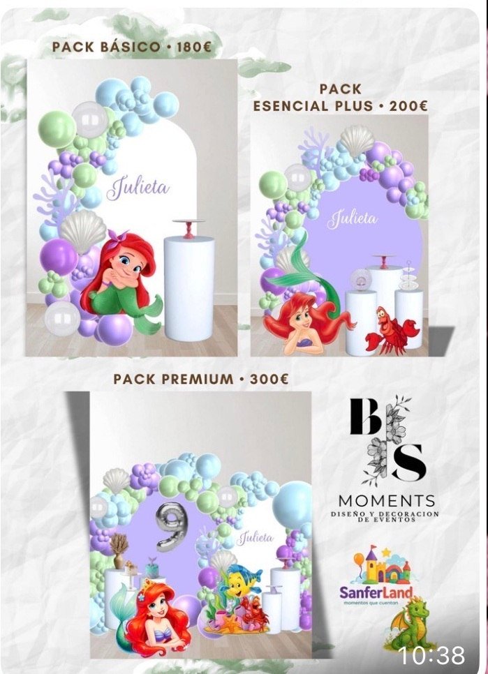 Decoración BS Moments temática sirena para fiestas en Sanferland