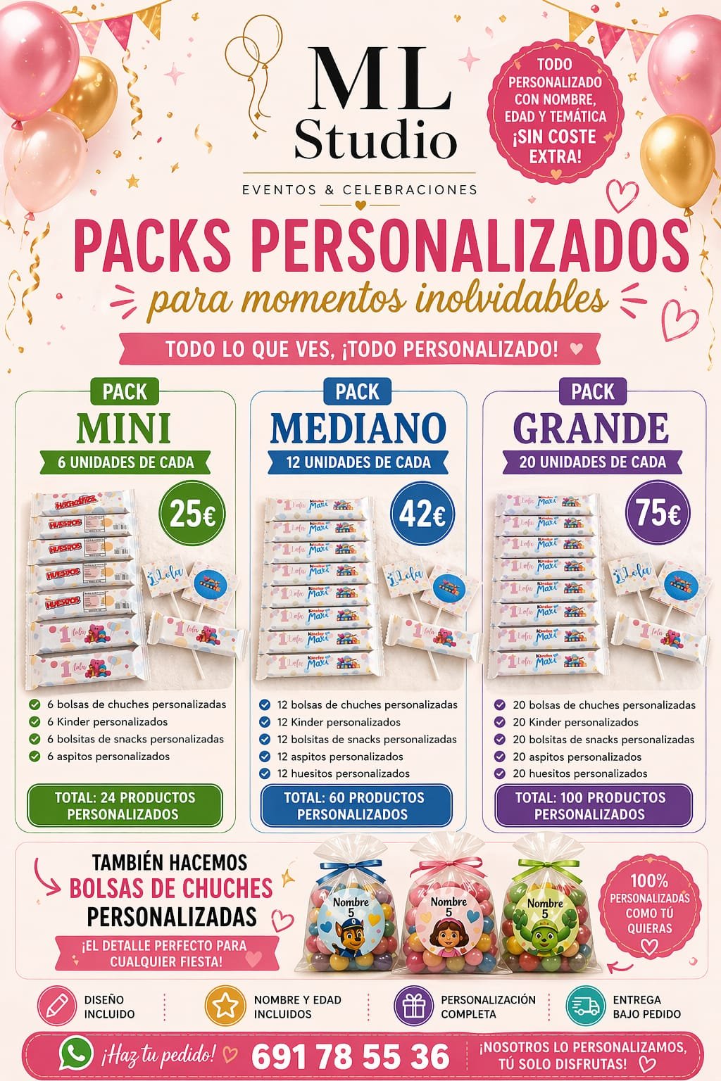 Packs dulces personalizados en Sanferland